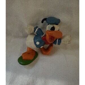 Vintage 80s Applause Donald Duck Figure Walt Disney Prods Hong Kong Green Base
